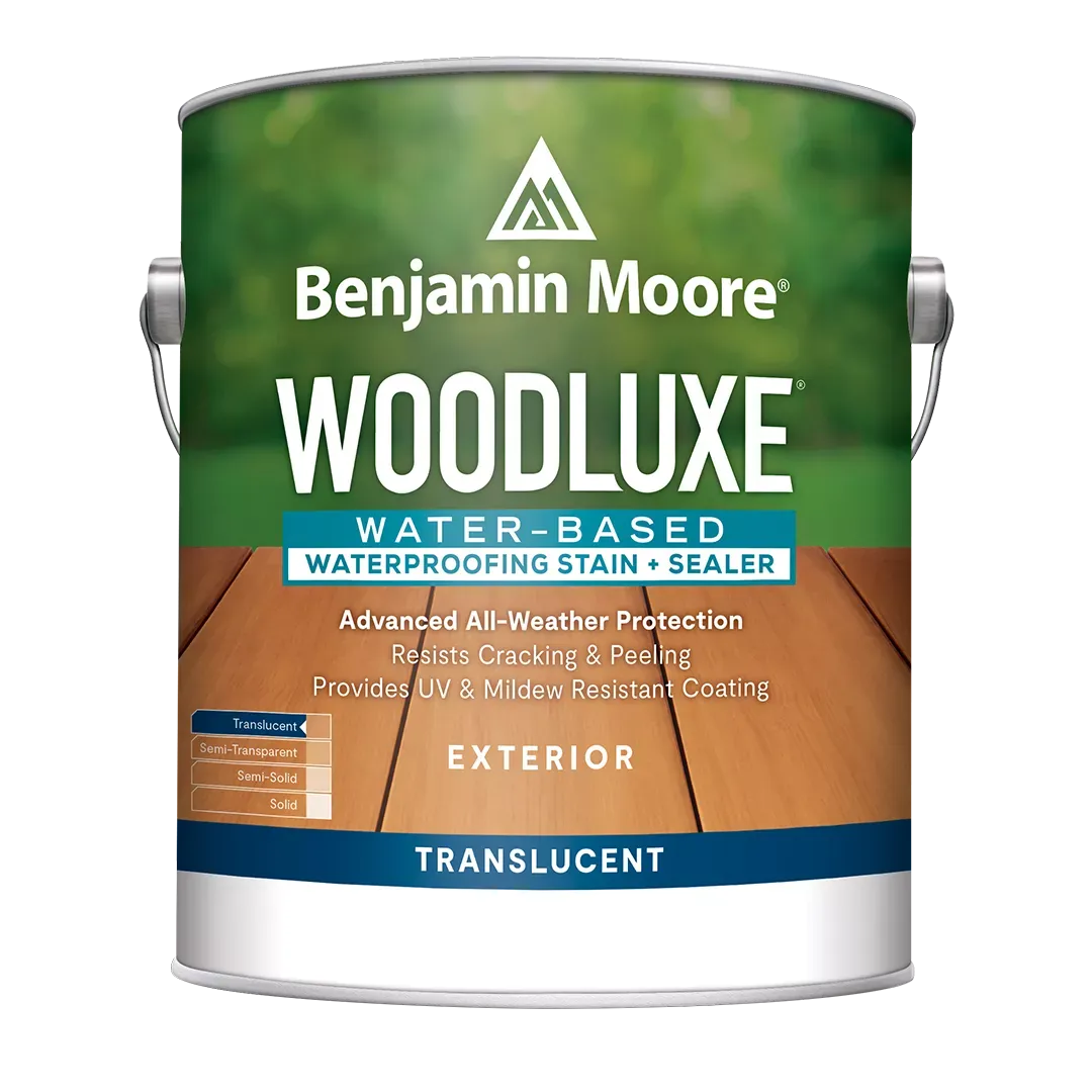 Laredo Paint & Decorating® An innovative line of water-based exterior stains, Woodluxe sets your staining projects up for success. Wood's full grain shows through. Easy to apply and recoat. Advanced all-weather protection. Available in 7 ready-mix colors.boom